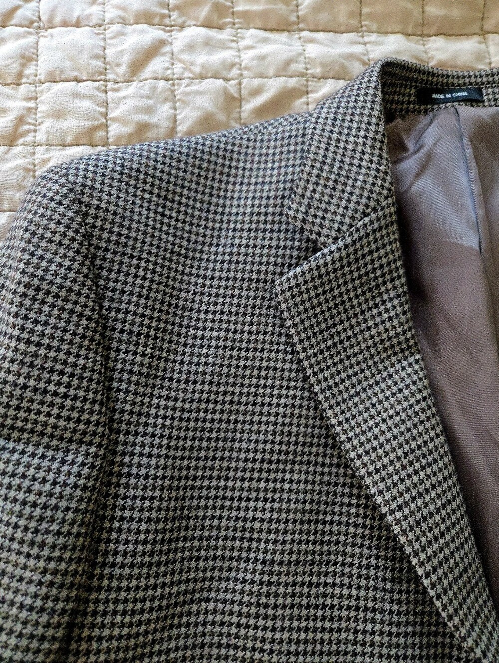 Houndstooth Wool Carltons Rehoboth Beach Blazer Sports Brown Mocha Size 44R